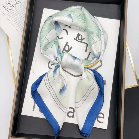 Luxury Silk Square Scarf for Women - 70cm
