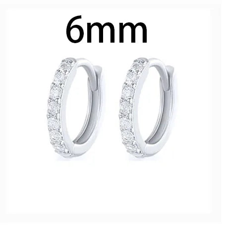 Stainless Steel Link Chain Hoop Earrings with Zirconia