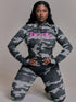 Casual Leopard Print Zip-Up Top and Trousers Set