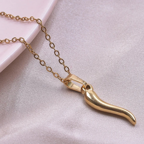 Stainless Steel Hot Pepper Pendant Necklace for Women