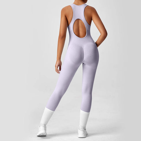Seamless V-Back Tummy Control Yoga Bodysuit