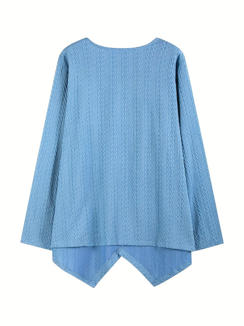 Women Plus Size Spring And Autumn Knitted T-Shirt