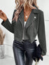 Faux Suede Biker Jacket with Zipper Detail