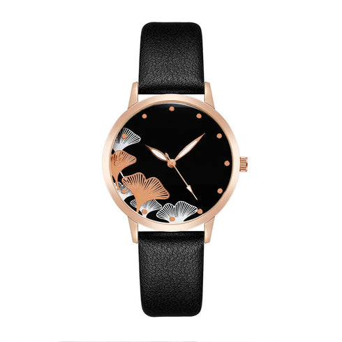 Elegant Black and White Design Ladies' Quartz Watch