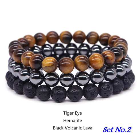 Couples Distance Bracelet Set - Natural Stone Healing