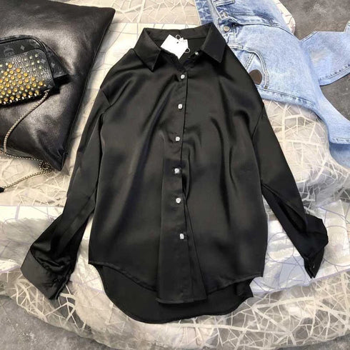 Autumn Casual Women's Satin Blouse