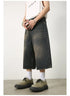 Women's Retro Wide Leg High Waist Denim Shorts