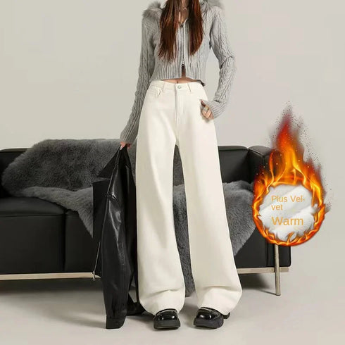 Y2K Flared Jeans in Warm White