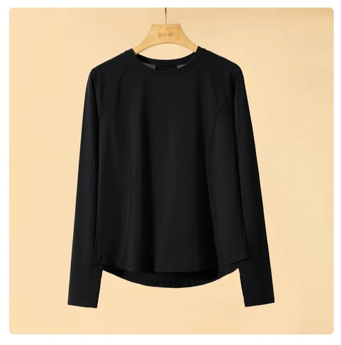 DRUR Women's Long Sleeve Quick Dry Sports Top