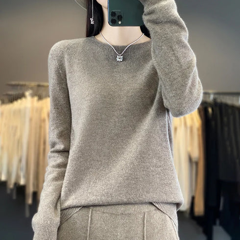 100% Merino Wool Long Sleeve Sweater for Women