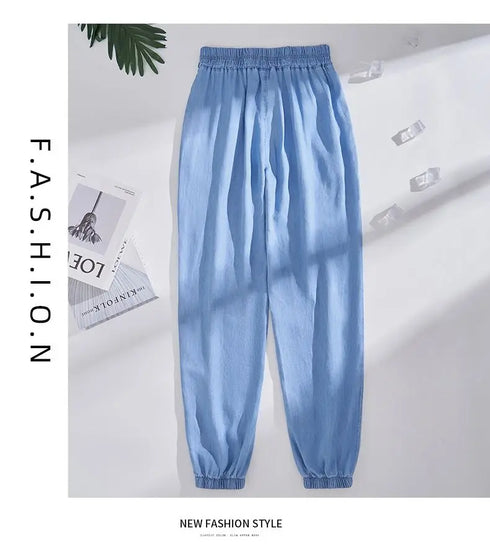 Plus Size Loose Fit Denim Yoga Pants