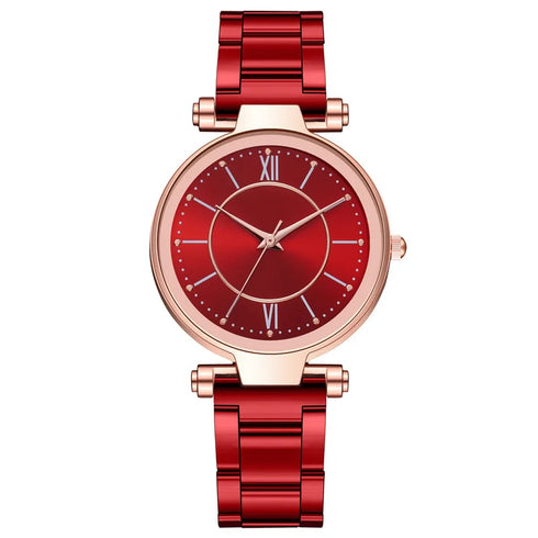 Luxury Rose Gold Stainless Steel Quartz Watch for Women