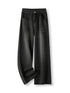 High Waist Loose Fit Black Denim Trousers for Women