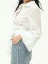 Long Sleeve Satin Feel Kimono Blouse for Women