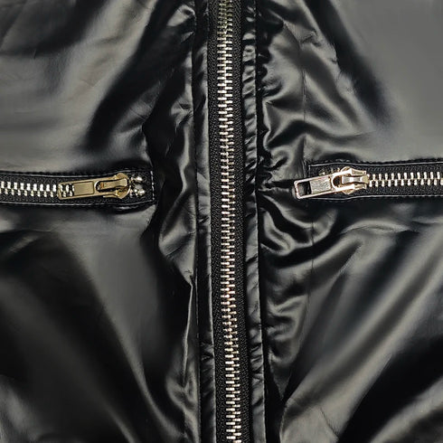 Women's PU Leather Jumpsuit with Zipper Detail