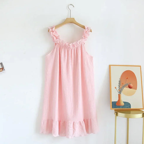 Ladies Summer Cotton Spaghetti Strap Nightdress