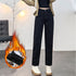 High Waist Vintage Fleece Jeans for Women
