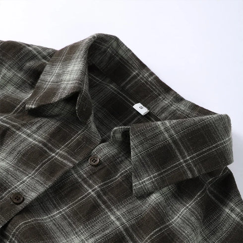 Casual Plaid V-Neck Blouse for Women