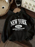 Casual Women's Oversized Hoodie with New York Print