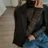 Women's Turtleneck Mesh Top with Long Sleeves