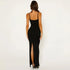 Lace Trim Backless Maxi Dress for Women