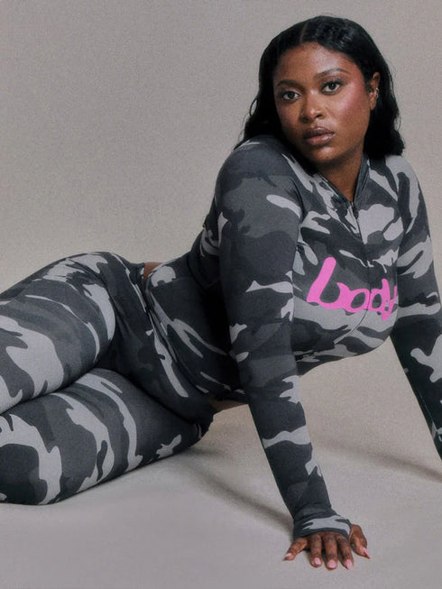 Casual Leopard Print Zip-Up Top and Trousers Set