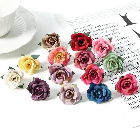 Bulk Mini Silk Roses Artificial Flower Heads for Weddings and Home Decor