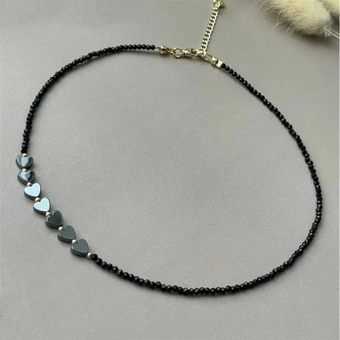 Minimalist Black Heart-Shaped Necklace
