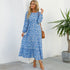Summer Bohemian Maxi Dress with Long Sleeves