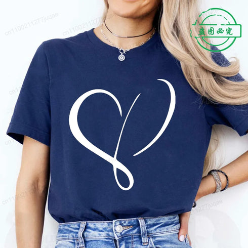 Women’s Heart Design Casual T-Shirt