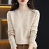 100% Pure Wool Cashmere O-Neck Pullover Sweater