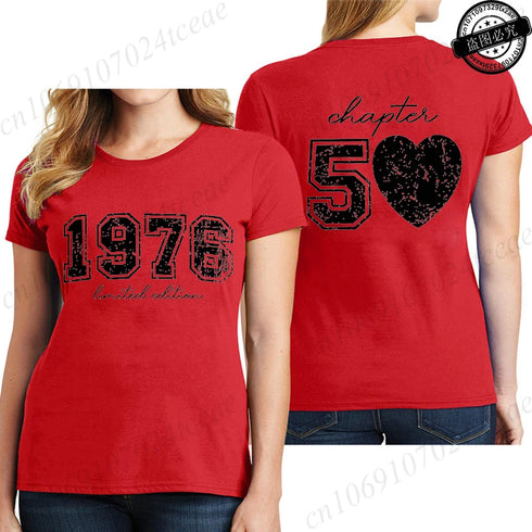 Women's Vintage 1976 O Neck Short Sleeve T-Shirt