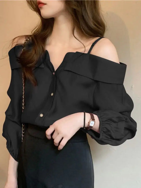 ZANZEA Off Shoulder Pleated Blouse for Women