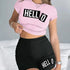 Hello Letter Print Two-Piece Set