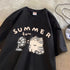 M-5XL Plue Size Summer Simple Casual Men/Women Harajuku Style Printed Plus Size Loose Short Sleeved T-shirt