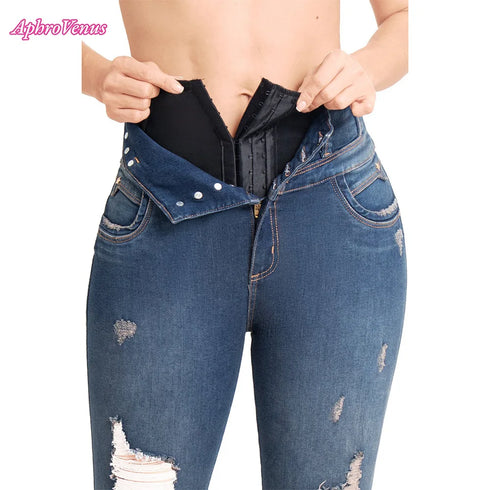 Plus Size High Waist Skinny Denim Pants