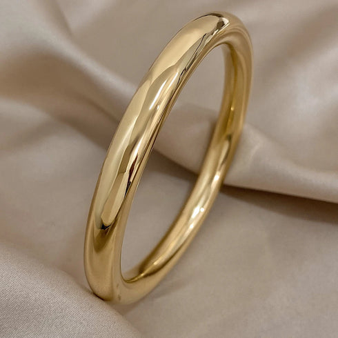 Glossy Solid Colour Thick Stainless Steel Bangle