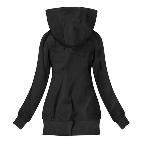 Floral Print Hooded Zipper Jacket in Plus Size