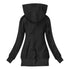Floral Print Hooded Zipper Jacket in Plus Size
