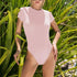 Solid Short Sleeve Bodysuit for Women
