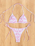 Floral Print Triangle Bikini Set with Brazilian Bottoms