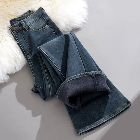 High Waist Flared Jeans for Women - Grey Stone