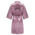 Team Bride Satin Robe with Black Letters