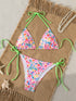 Floral Print Triangle Bikini Set with Brazilian Bottoms