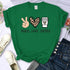 Peace Love Coffee Graphic T-Shirt for Women