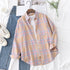 Plaid Flannel Shirt for Women - Casual Long Sleeve Top