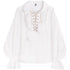 Victorian Gothic Ruffled Lace Up Blouse