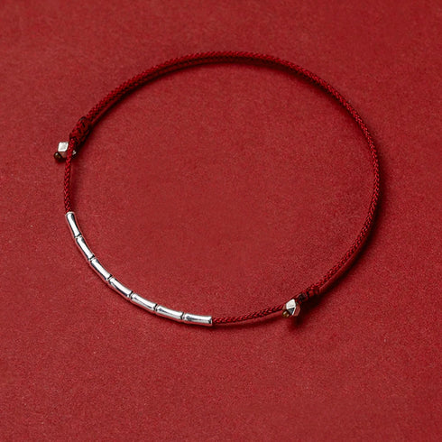 Lucky Bamboo Handmade Braided Red String Bracelet for Protection Adjustable Gift for Couples and Friends