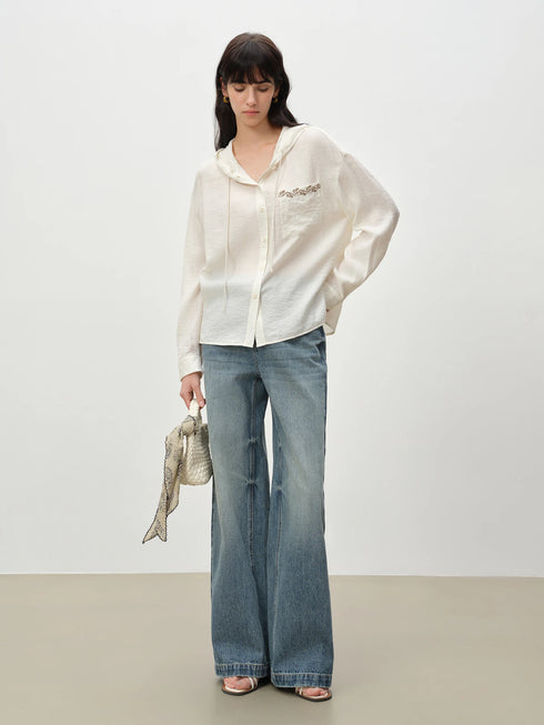 Retro Wide-Leg Denim Pants for Women