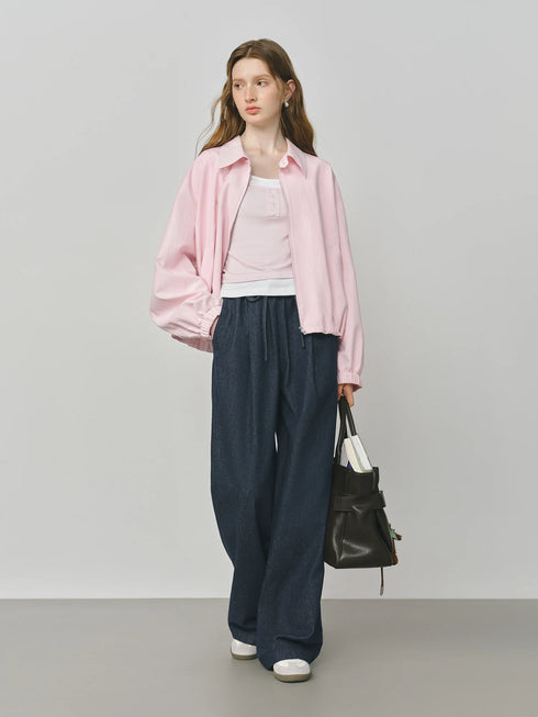 French Barn-Style Oversized Short Jacket for Women